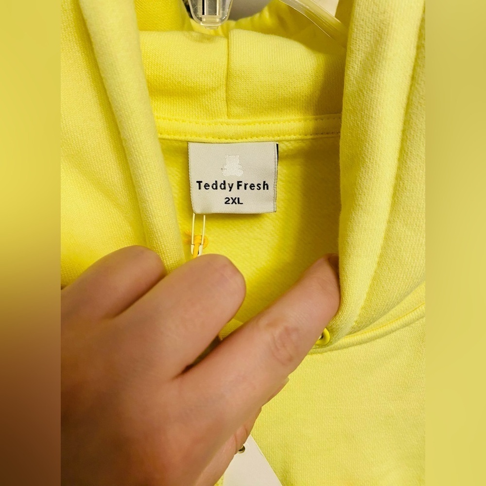 NWT Teddy Fresh neon yellow cropped hoodie - Picture 6 of 10